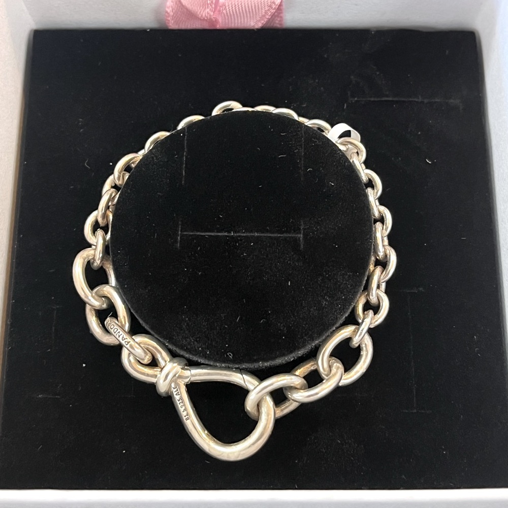 NWT Pandora Chunky Infinity Knot Chain Bracelet Size 6.3”/ 16 cm